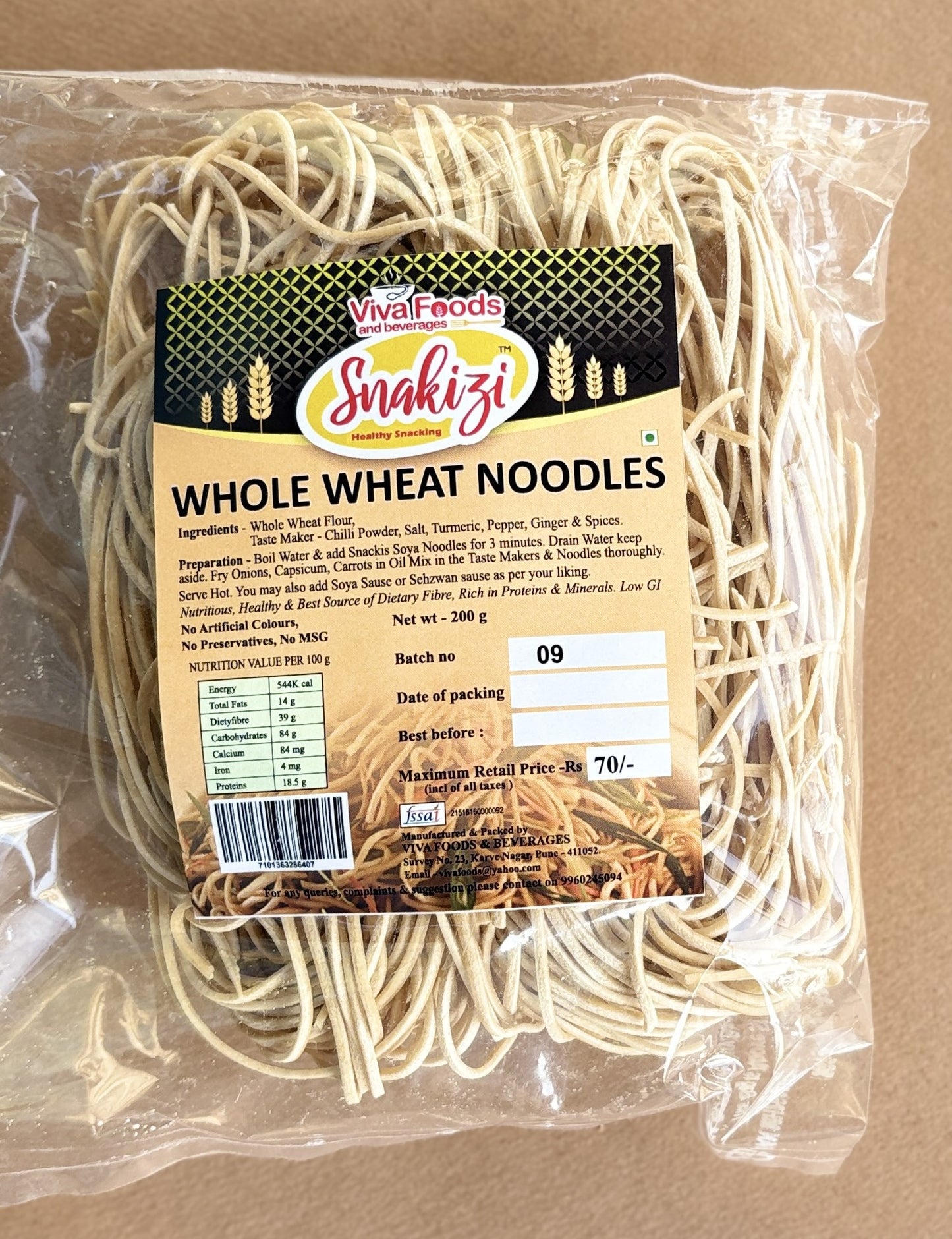 Whole Wheat Noodles (200gm)